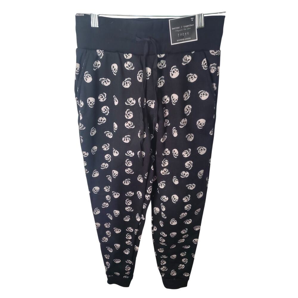 Better/Together Skull Joggers, Black, NWT, Medium